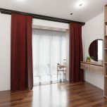 Modern drape smooth, matt, soft touch, burgundy, made to measure