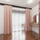 Schöner Vorhang für Kinderzimmer, matt, glatt, pastellrosa, bügelfrei