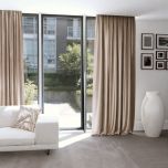 Modern drape, smooth, glossy, monochrome, dark cream