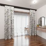 Moderne Wohnzimmer-Gardine, natürlich, matt, schönes Blumenmuster 