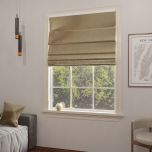 Stilvolles Glamour-Raffrollo in glattem warmem Beige