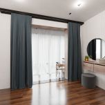Moderne matte einfarbige Denim-Vorhang für Wohnzimmer, Schlafzimmer