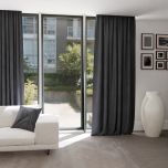 Moderner Wohnzimmer-Vorhang, leicht glänzend, weicher Griff, graphit