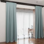 Modischer Verdunkelungsvorhang, Wohnzimmer, matt, hellblau