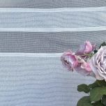 Modern matte white curtain with horizontal stripes 