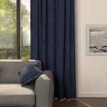 Marineblauer Vorhang, für Zimmer, matt, soft touch, auf Maß genäht