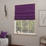 Modernes Raffrollo in mattem glattem Violett