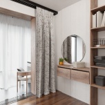 Schöner natürlicher Vorhang, matt, farbenfroh, Blumen-Blatt-Muster