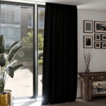 Modischer moderner Vorhang, matt, einfarbig, schwarz 