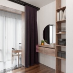 Moderner Heidekraut einfarbig matt Vorhang für Wohnzimmer, Schlafzimmer