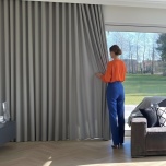 Moderner einfarbiger Verdunkelungsvorhang, Grau Beige