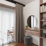 Modischer moderner Vorhang, matt, einfarbig, nude