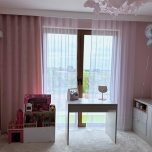 Schöner einfarbiger matter moderner Vorhang für Kinderzimmer, pastell hellrosa
