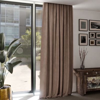 Modern one-colour curtain, matt, beige and pink, no ironing