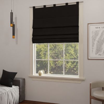 Modern Roman blind in matte smooth black