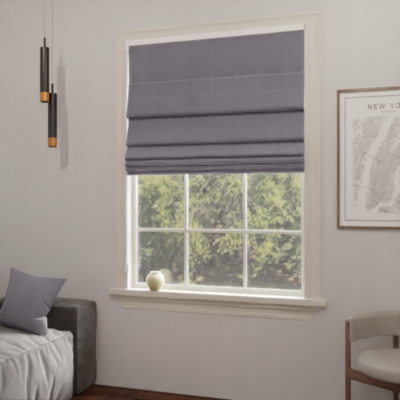 Modern Roman blind in matte one-colored gray