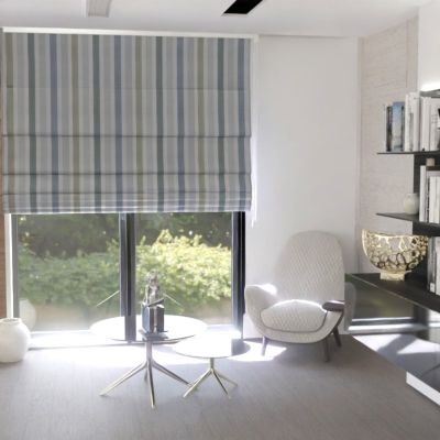 Raffrollo modern, für Zimmer, vertikale Streifen, natur, matt
