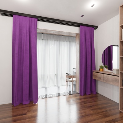 Lila einfarbiger Vorhang, für das Zimmer, matt, weich, bügelfrei