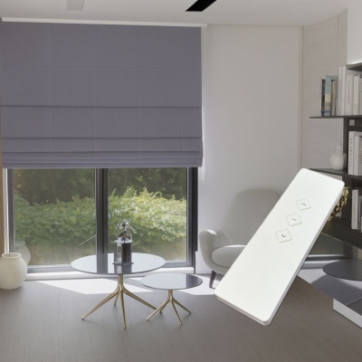 Elektrisches graues Raffrollo - verdunkelnd