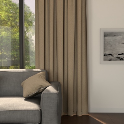 Blackout Moderner Verdunkelungsvorhang, matt, warmes Beige