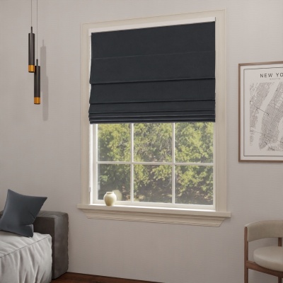 Blackout-Raffrollo in mattem Dunklem Graphit