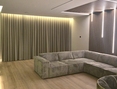 Beige Verdunkelungsvorh&auml;nge f&uuml;r Wohnzimmer