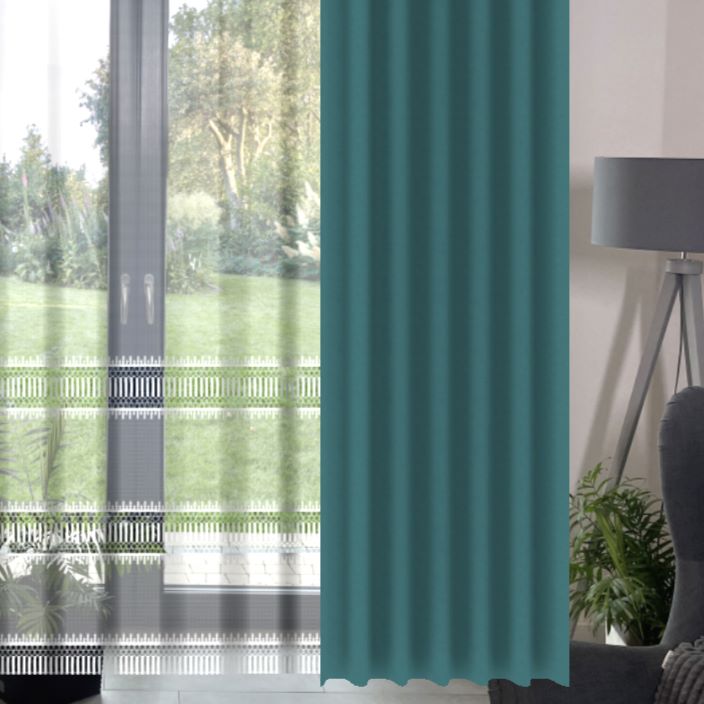 Visualisierung einer Gardine und eines Vorhangs anhand eines Fensterfotos